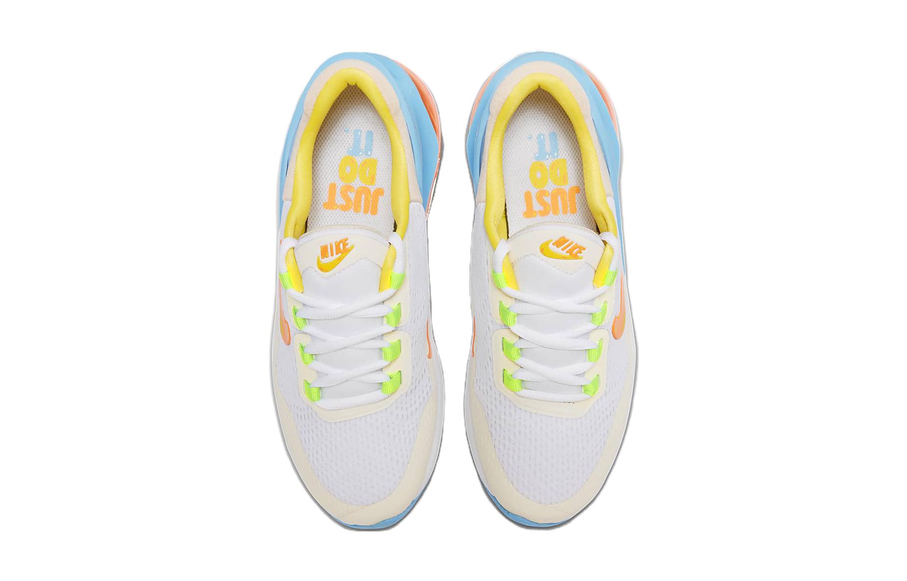 Nike Air Max 270 GO Детские Повседневные Кроссовки Низкие Белый Синий Оранжевый — фото 3