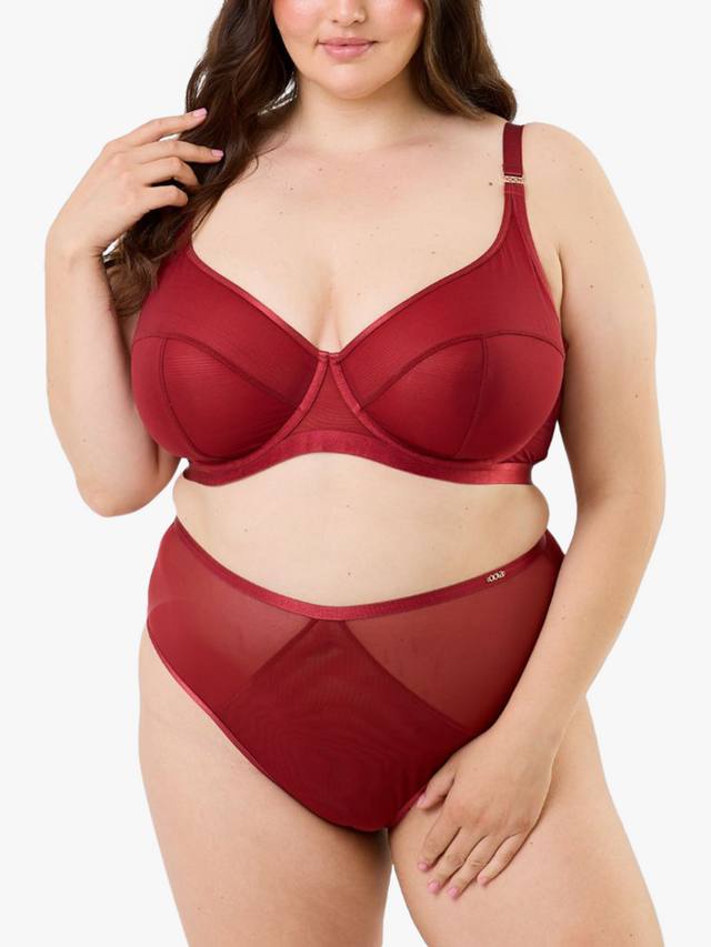 

Бюстгальтер с глубоким вырезом из мягкой сетки с высокой вершиной и полной чашечкой Oola Lingerie, цвет Berry