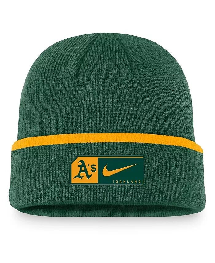 

Мужская зеленая вязаная шапка Oakland Athletics Terra с манжетами Nike, зеленый
