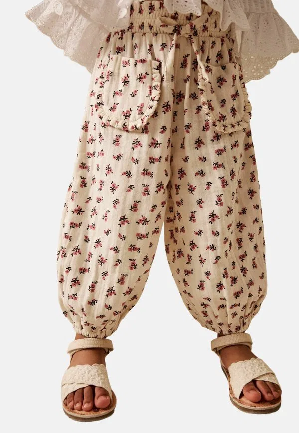 Брюки прямого кроя, надеваются через голову Next, Cream Pink Floral Ditsy