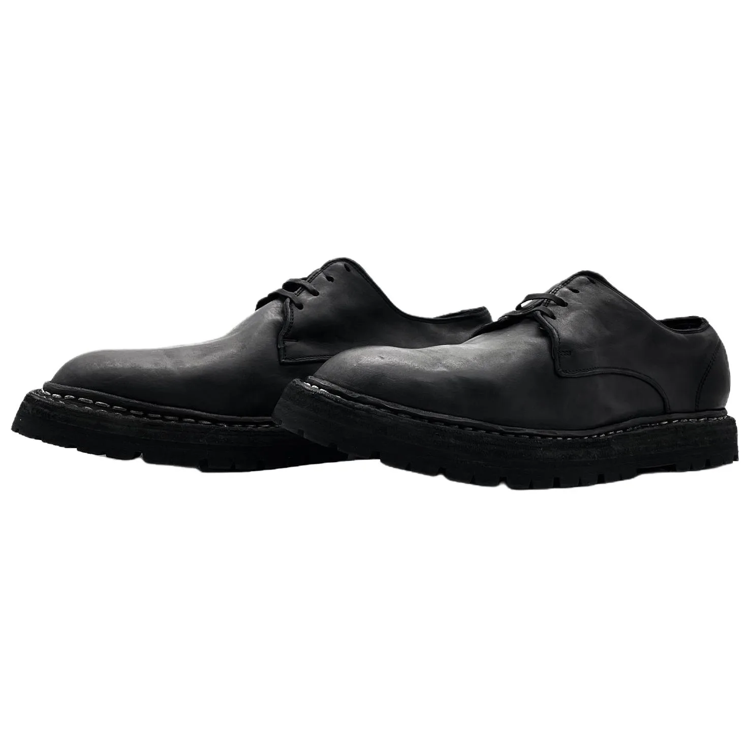GUIDI Кожаные повседневные туфли 9920VN из конской кожи мужские черные — фото 4