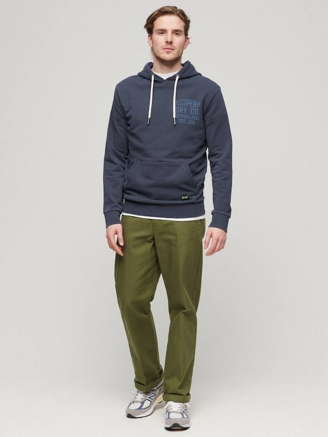 Хлопковая толстовка с медной этикеткой Superdry, цвет French Navy — фото 3