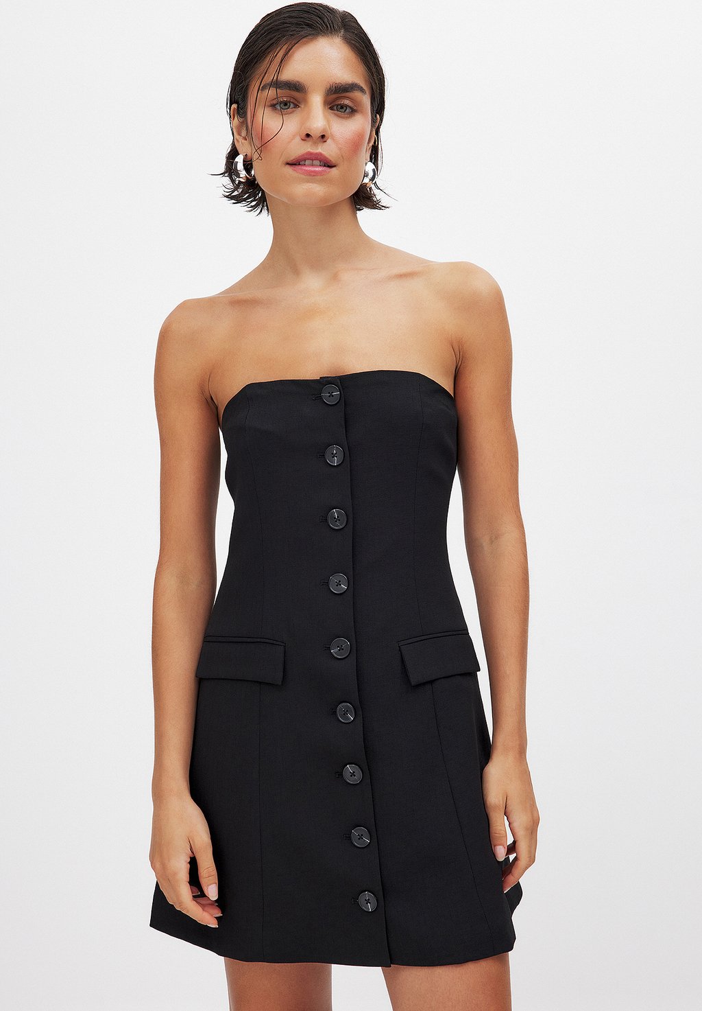 

Платье-рубашка BUTTON FRONT TAILORED MINI NA-KD, черный