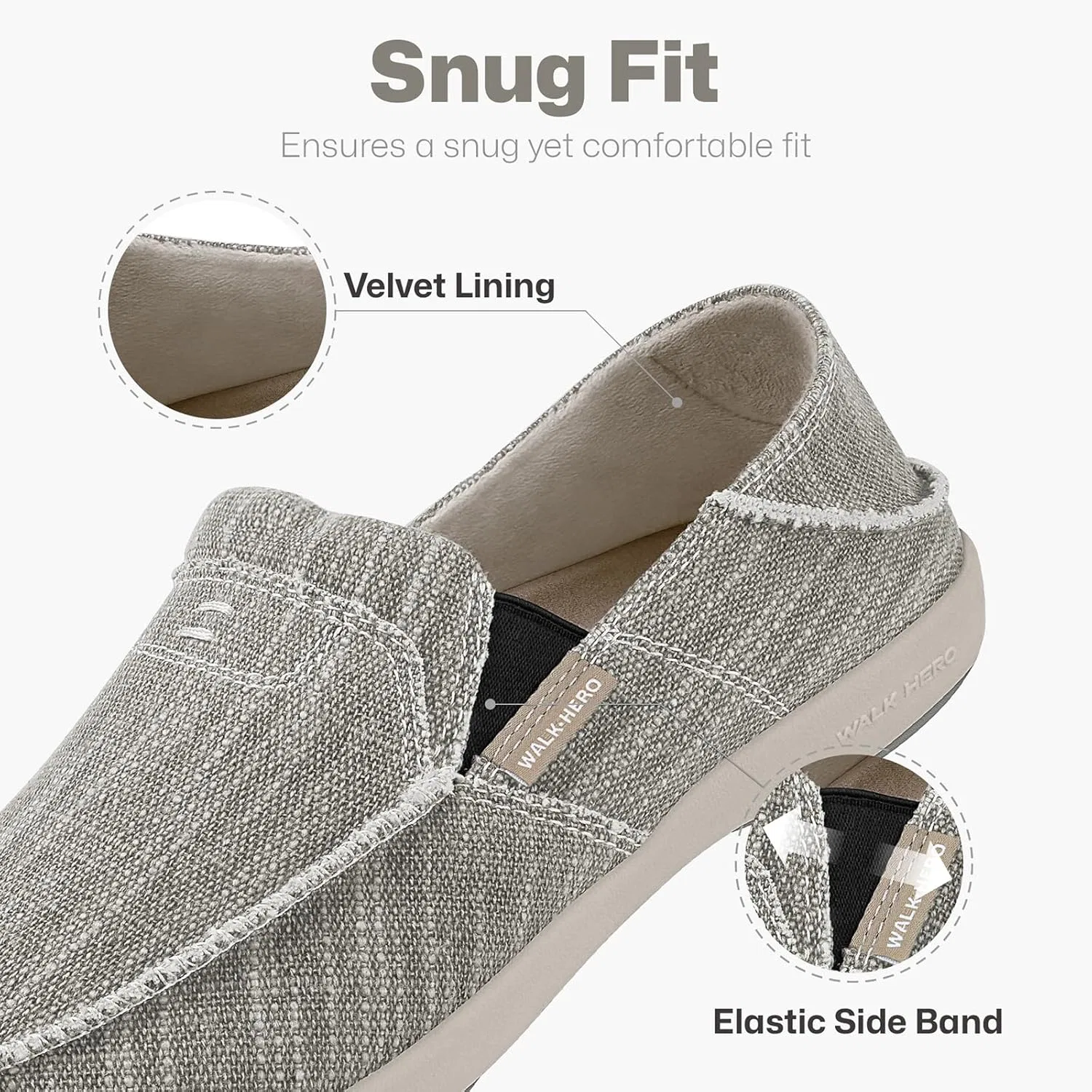 Лоферы мужские с поддержкой стопы, серый WALK·HERO COMFORT AND SUPPORT — фото 4