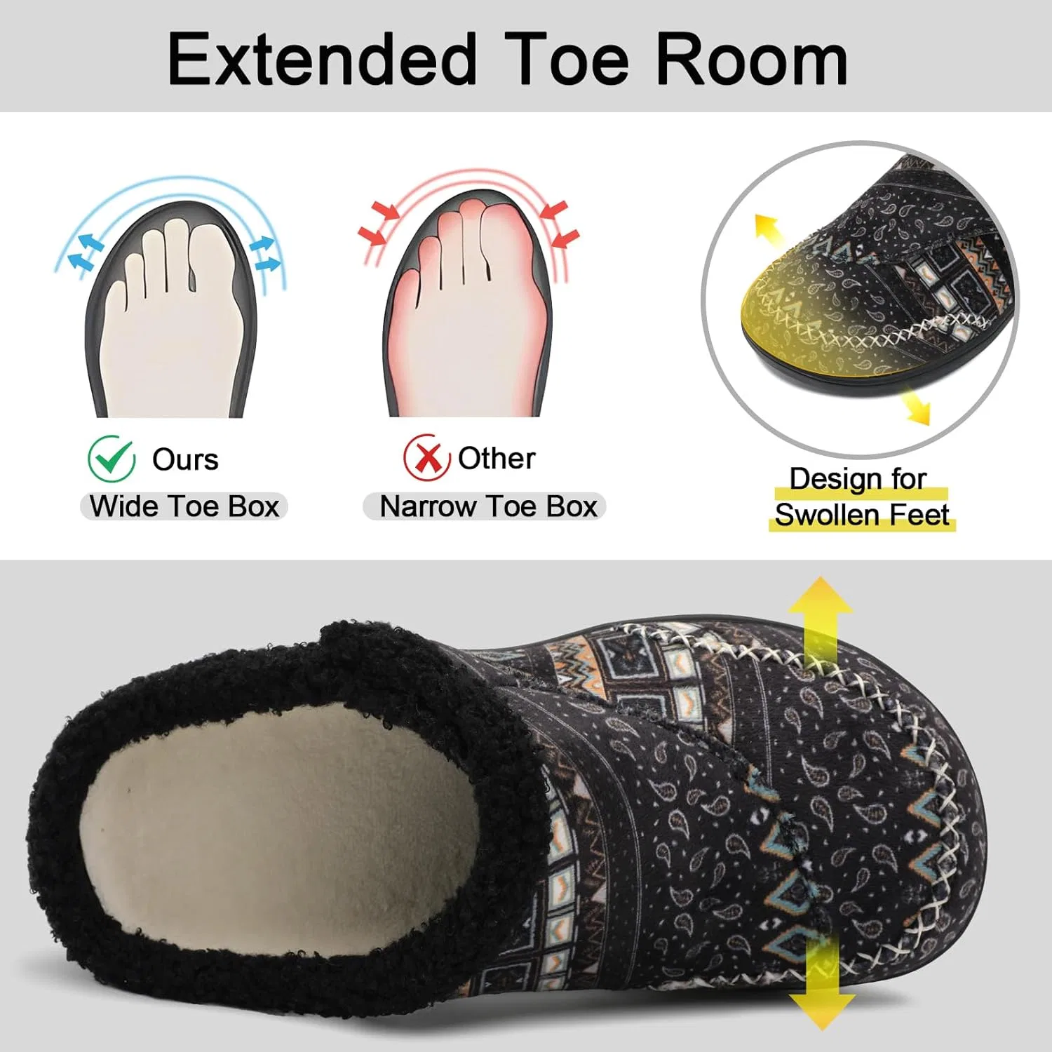 Тапочки с поддержкой стопы мужские, черные бохо relxfeet — фото 3
