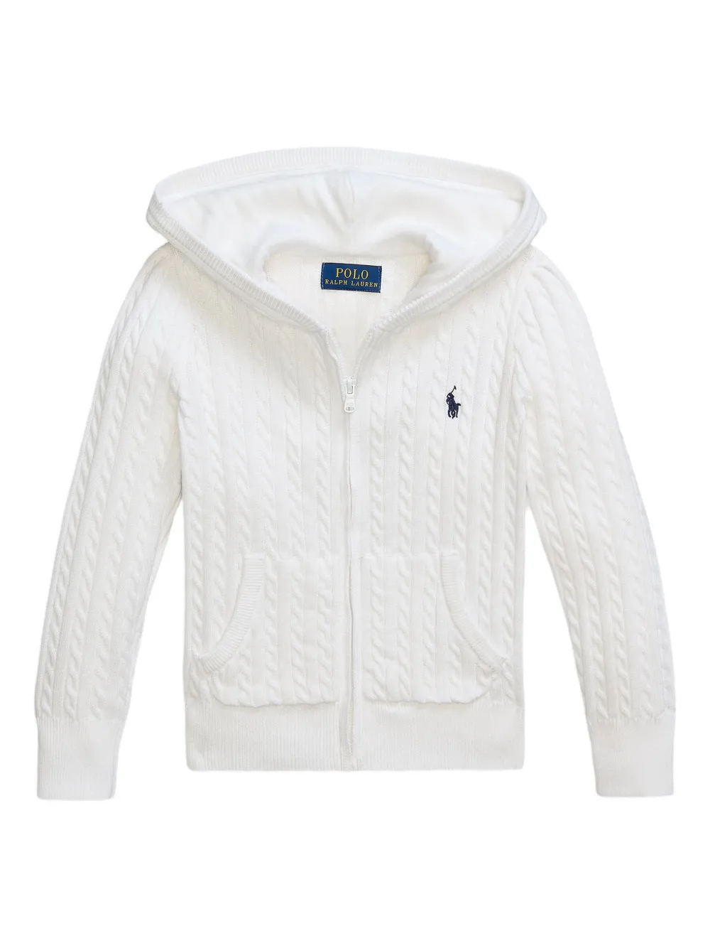 

Кардиган фактурной вязки с капюшоном POLO RALPH LAUREN KIDS, белый