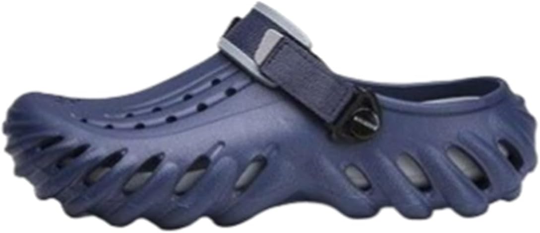 

Мужские повседневные сабо с толстой подошвой, противоскользящие, из EVA, модные, с круглым носком, для дома, улицы и пляжа, закрытые, на тапочках Dannling, темно-синий