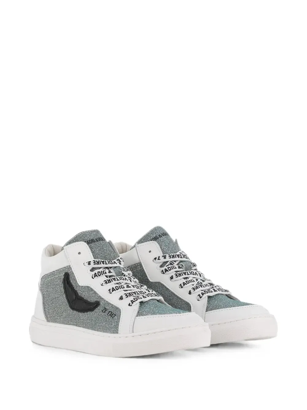 Кроссовки с логотипом с эффектом глиттера Zadig & Voltaire Kids, белый