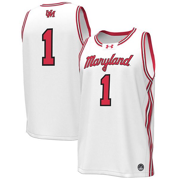 

Мужская баскетбольная форма Maryland Terrapins #1 белая ретро Under Armour