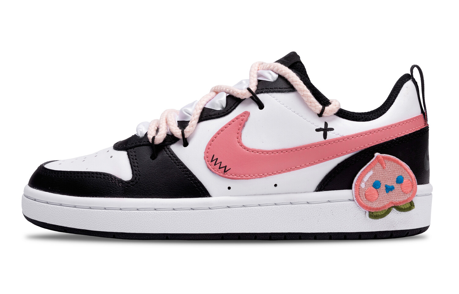 

Кроссовки Nike Court Borough Skateboarding Shoes Women's Low-top White/black, цвет Peach