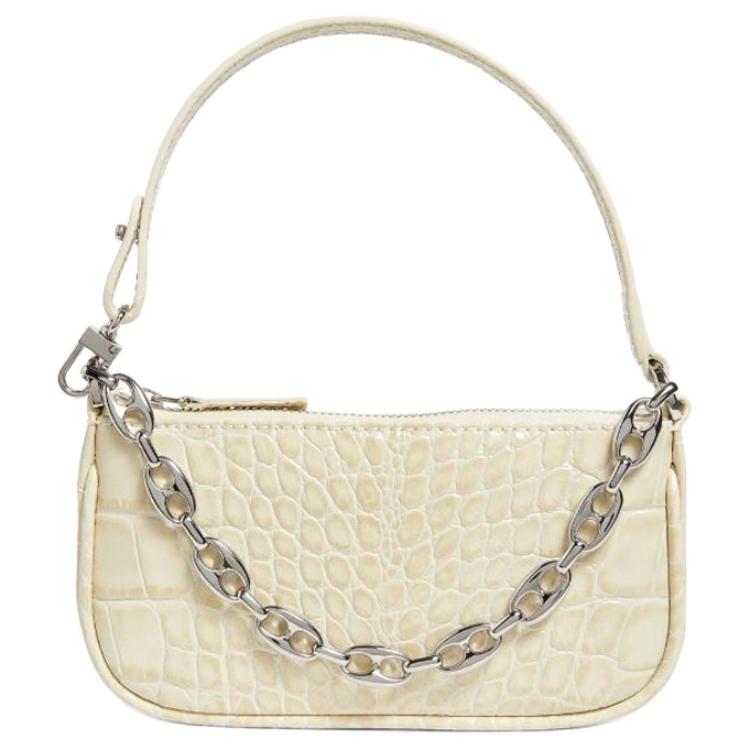 

Сумка Rachel Leather Baguette от By Far, женская наплечная сумка, ручная кладь, кремовый цвет