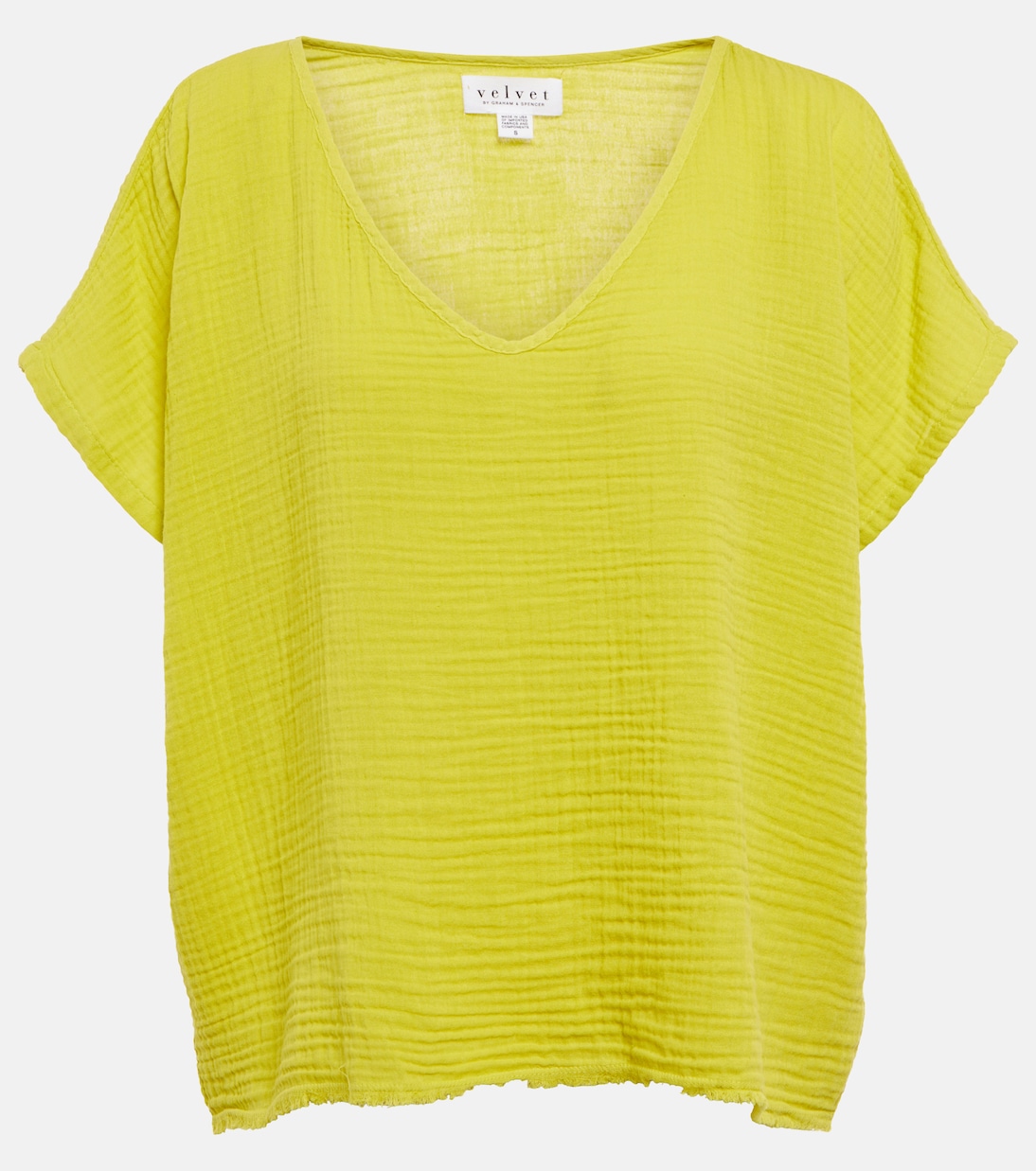 

Топ из хлопковой марли Эльзы Velvet, Limelight