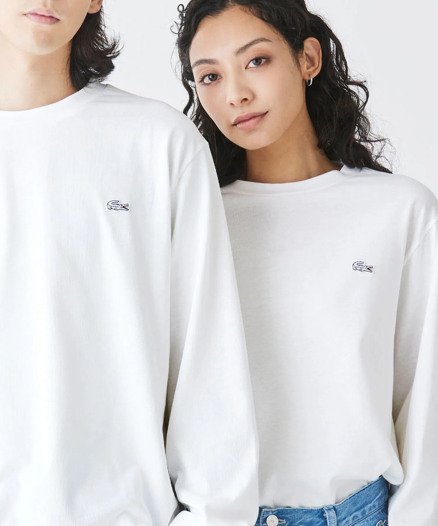 Футболка с длинным рукавом Lacoste унисекс, хлопок, логотип-крокодил