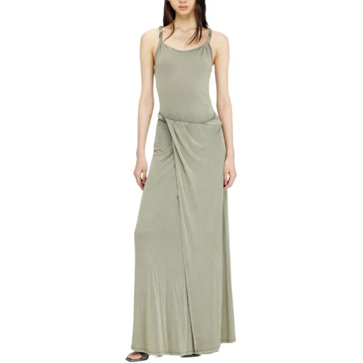 Платье макси D-Estiga с узлом DIESEL, Olive Green — фото 4