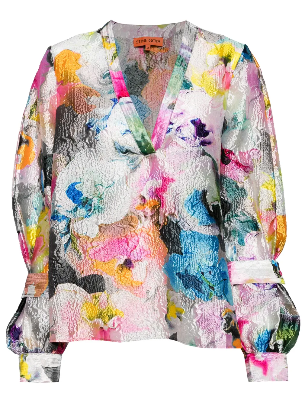 

Блузка Nandya с цветочным принтом Stine Goya, серебяный