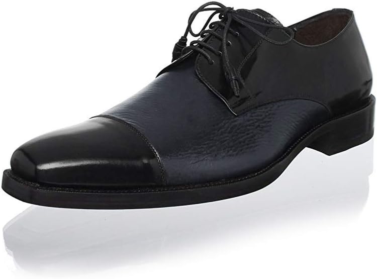 

Мужские туфли с закрытым носком - из оленей кожи и полированной телячьей кожи с элегантными кисточками - ручная работа в Испании Mezlan, синий