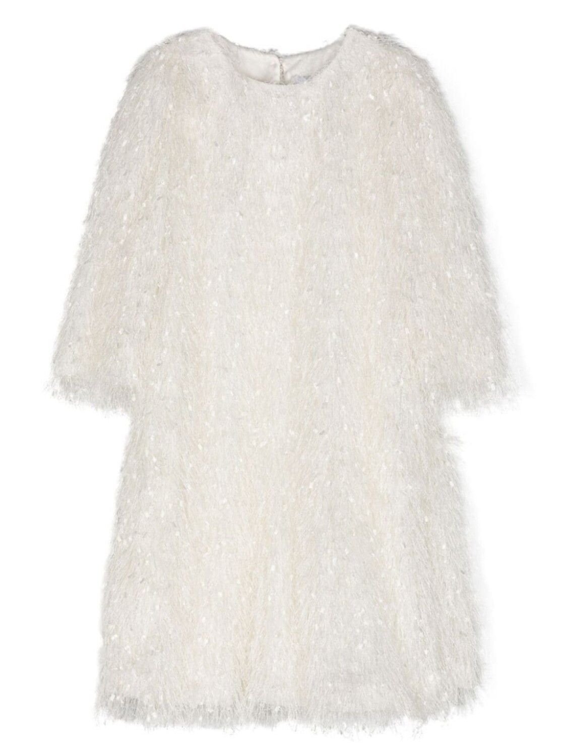 

Monnalisa платье с круглым вырезом и бахромой, белый