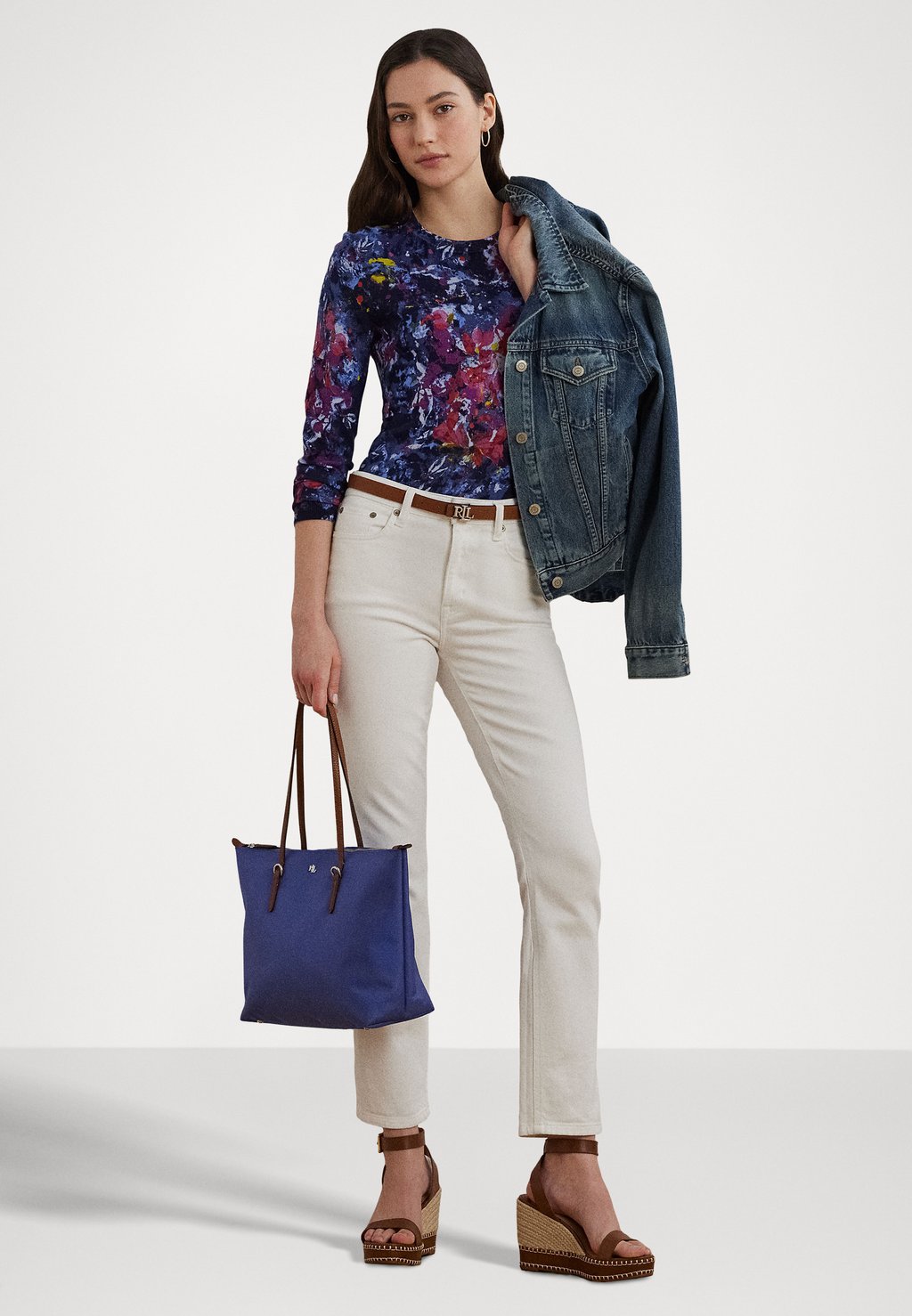 

Сумка-тоут NYLON MEDIUM KEATON TOTE BAG Lauren Ralph Lauren, синий