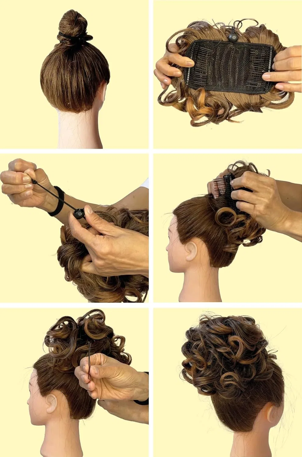 Резинка-шиньон для волос «Bun» от Prettyshop Caisha, Brown #10 Hk106 — фото 4