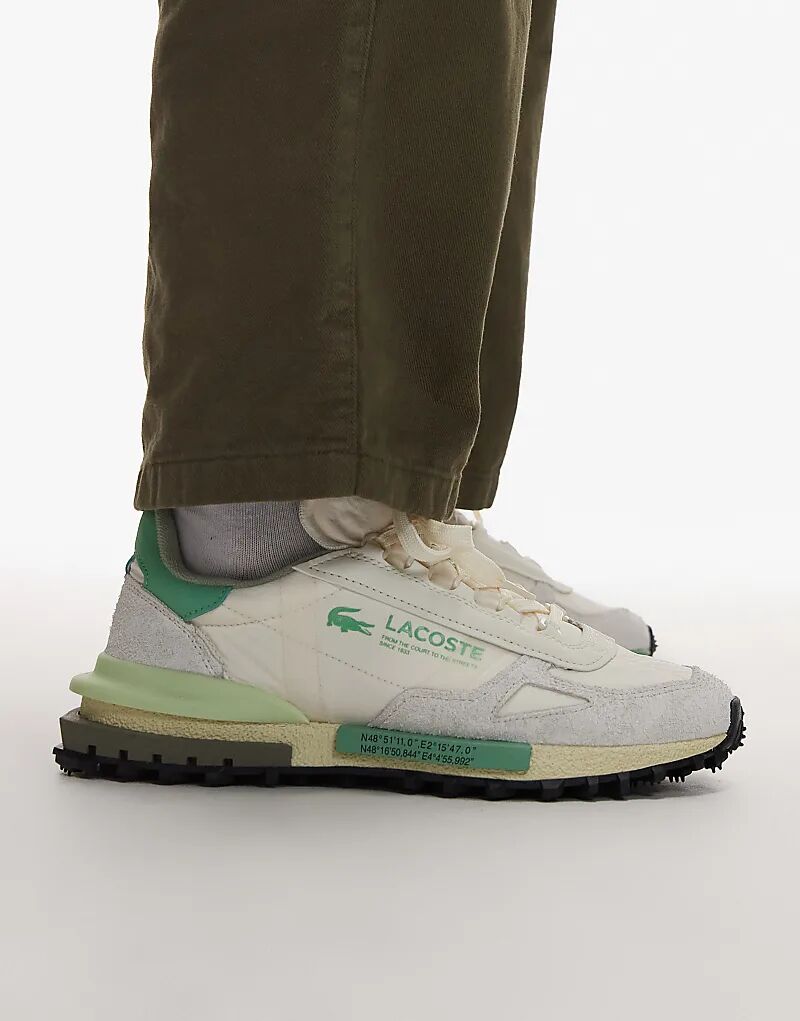 

Кроссовки Lacoste Elite Active в цвете «кремово-белый/зеленый»