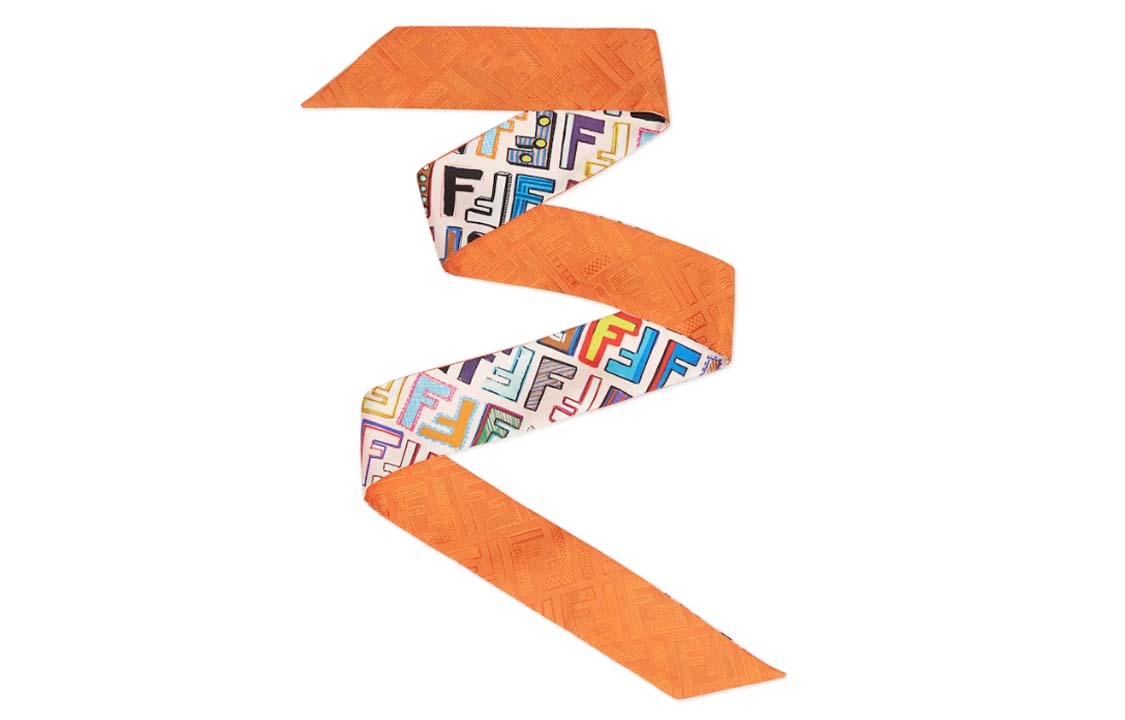 

Шелковый шарф Women's Orange FENDI, оранжевый