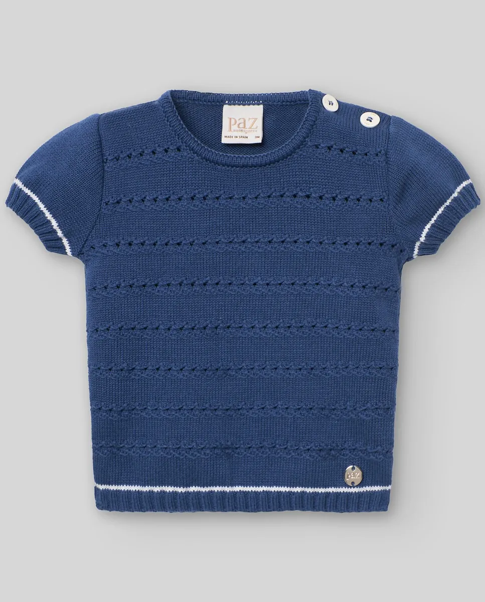 

Детская майка с ажурными вставками Rías Paz Rodríguez, темно-синий