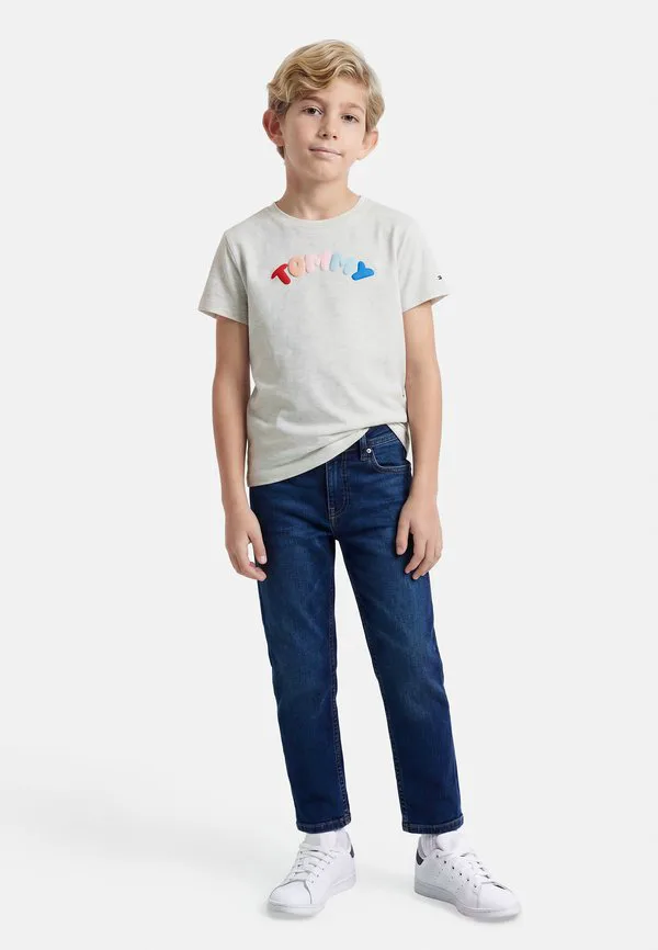 Футболка с круглым вырезом и текстурированным логотипом Tommy Hilfiger, Light Grey Heather