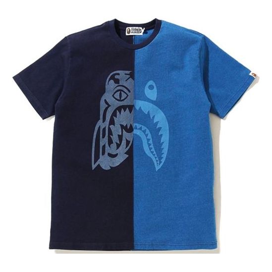 

Футболка A Bathing Ape Half Tiger Shark Tee 'Blue', синий
