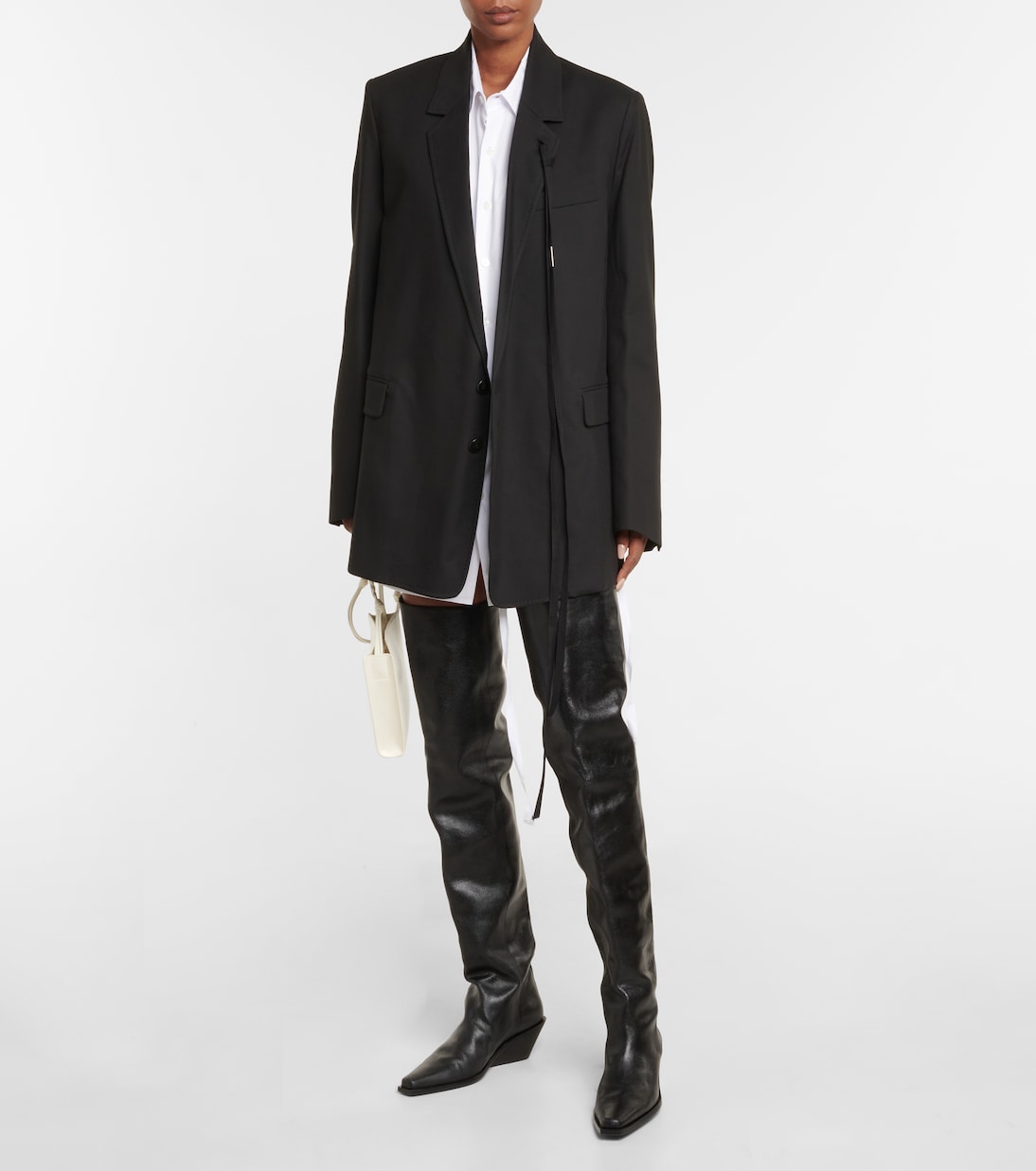 Сапоги Hilde из кожи выше колена Ann Demeulemeester, черный — фото 2