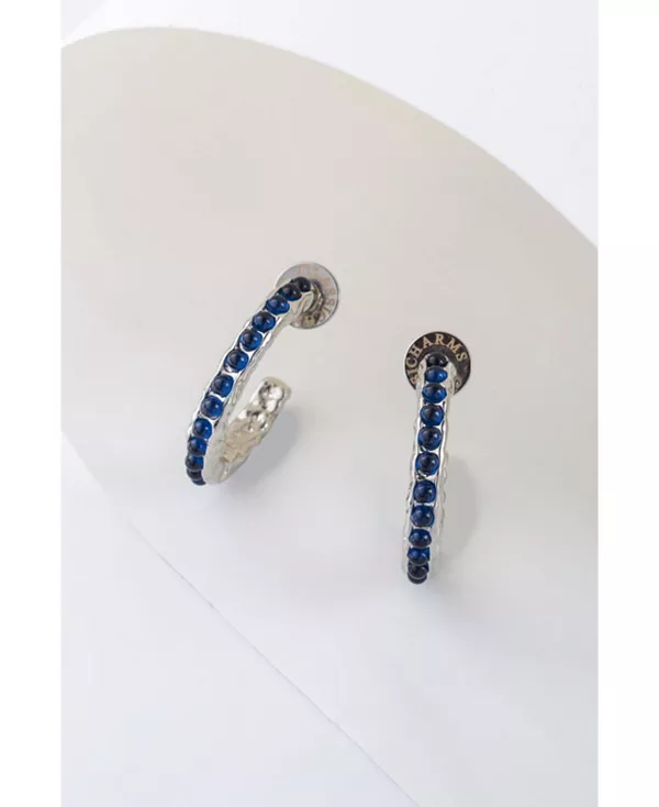 

Серьги-Кольца Serena с расплавленными драгоценными камнями Classicharms, silver/blue