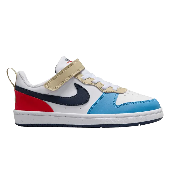 

Кроссовки Nike Court Borough Low Recraft PS 'White Thunder Blue Light Crimson', белый