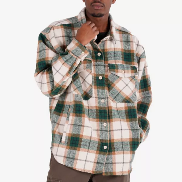 

Мужская фланелевая куртка в клетку «Лесоруб» Caliber Denim Co., цвет green plaid