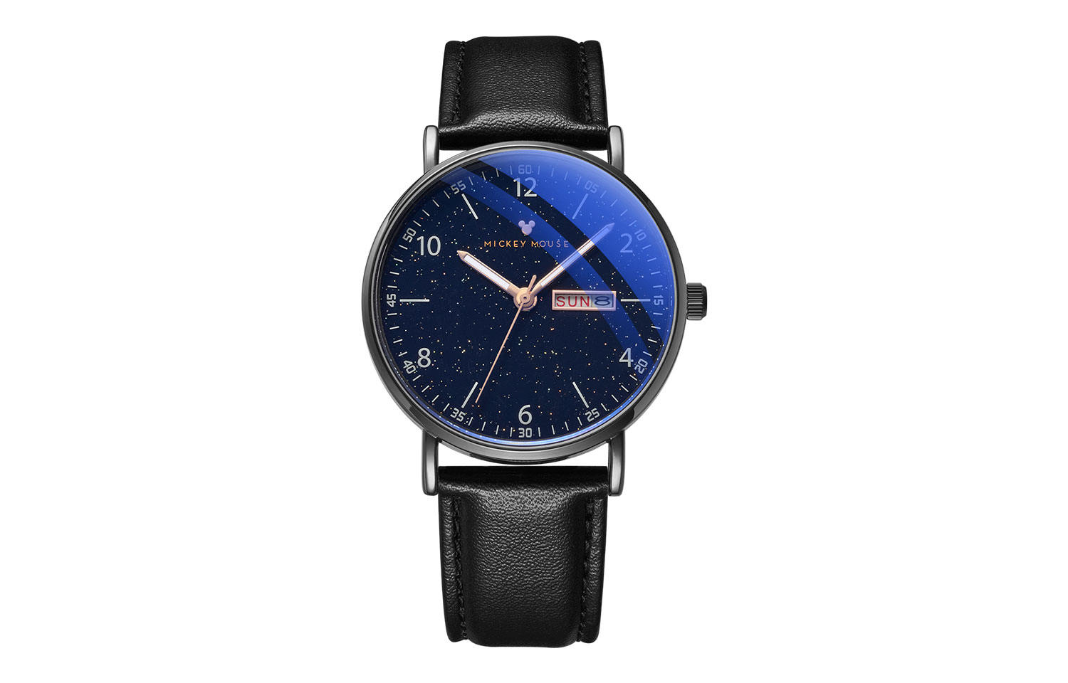 

Disney Часы Starry Sky Quartz Movement Leather Strap Watch Unisex Black Dial