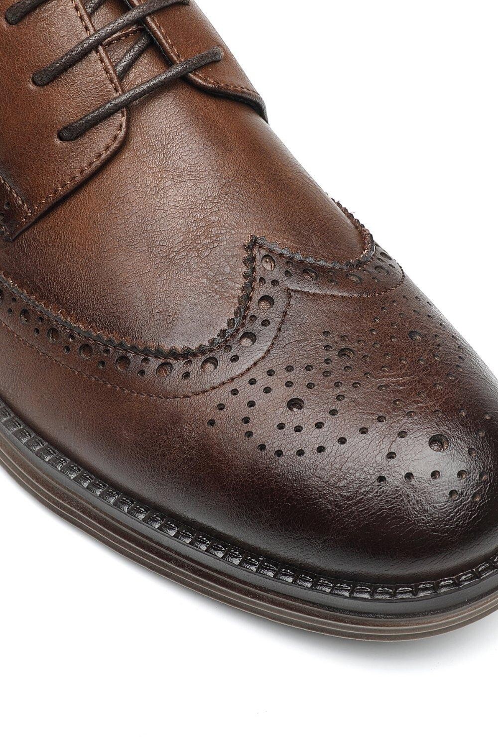 Кожаные деловые туфли на шнуровке в стиле смарт-офис TOP STAKA SHOES, коричневый — фото 4