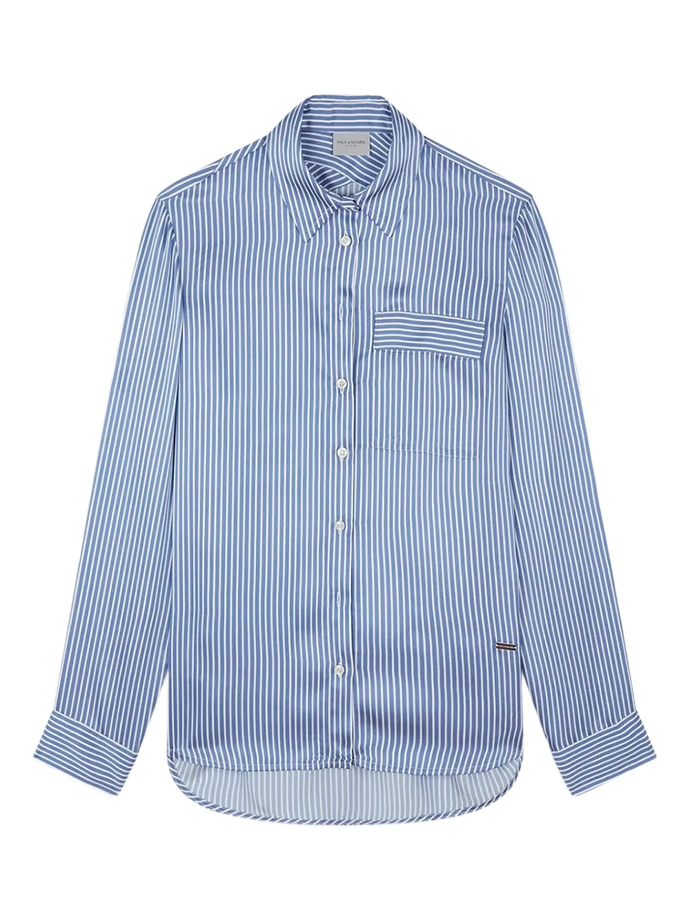 

Рубашка в полоску из шелковой смеси Paul & Shark, синий