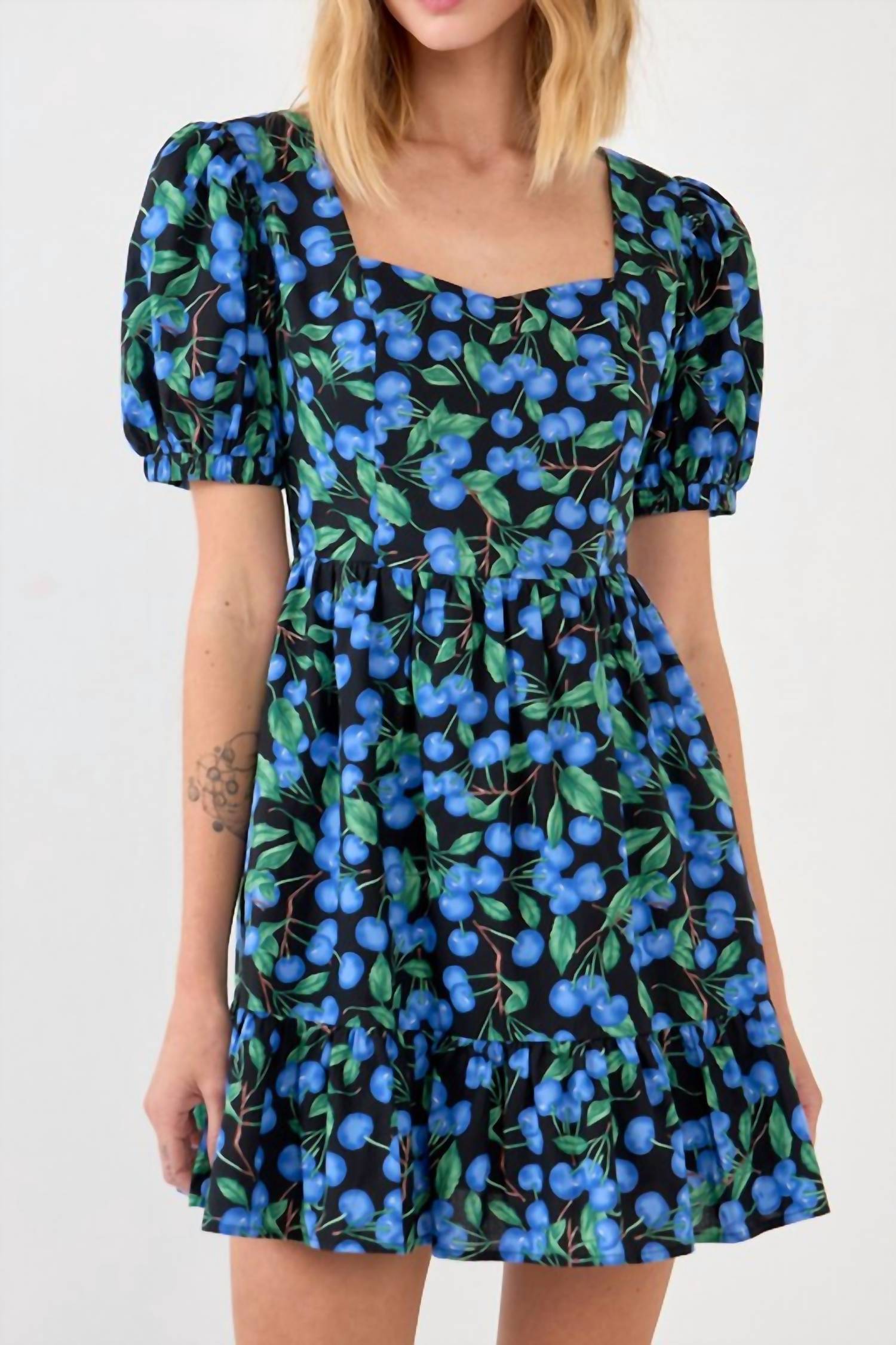 

Мини-платье Blueberry с принтом Blueberry English Factory, цвет blueberry print