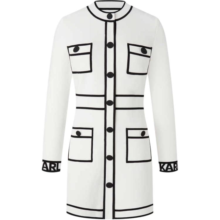 

KARL LAGERFELD / Karl Lagerfeld Jeans Платье KARL LAGERFELD с длинными рукавами, белое женское