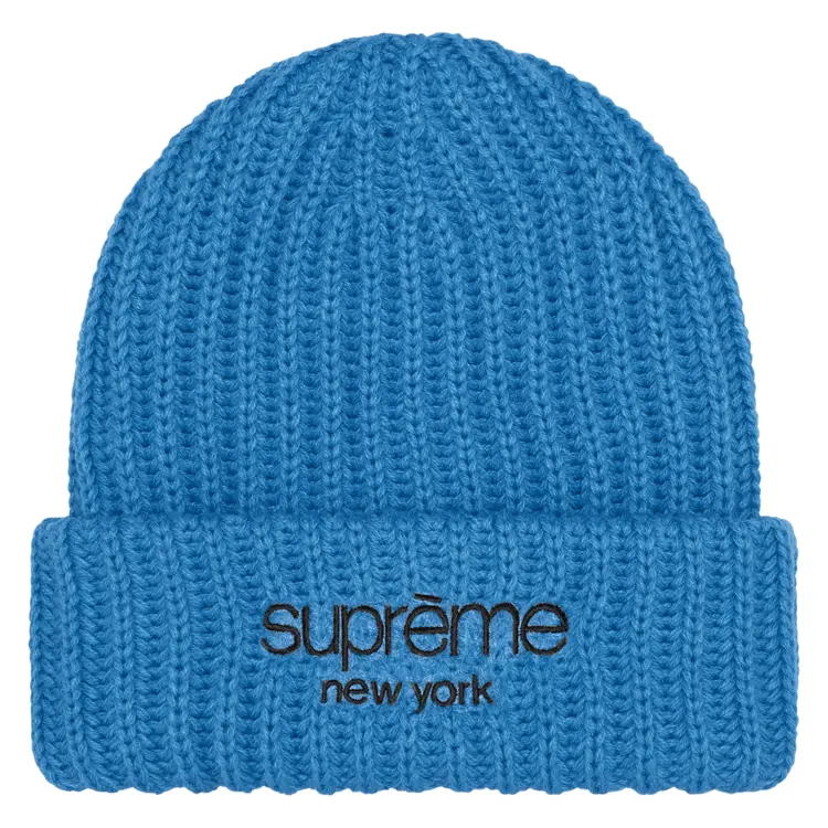 

Supreme Классическая шапка с логотипом и рубчиком, Blue