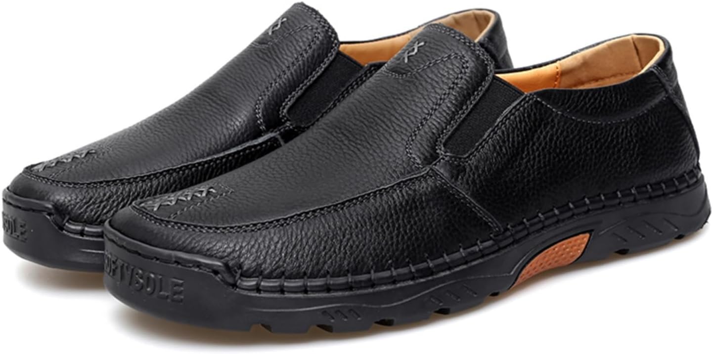 

Мужские мокасины без шнурков - мягкие, легкие, дышащие и удобные, идеально подходят для ежедневных прогулок, дел по дому и повседневного образа- легко надеваются для стиля на ходу Aokisx, черный