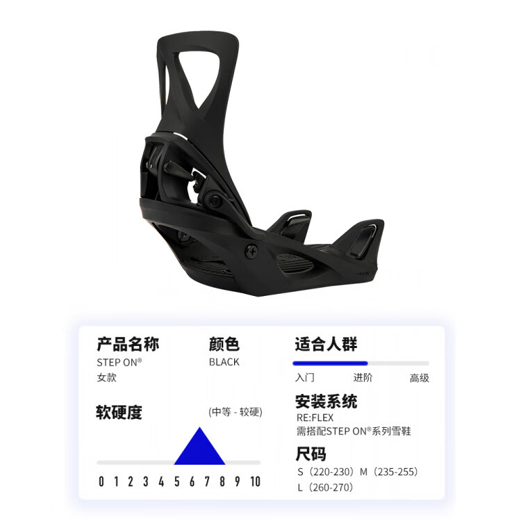 

Крепление для сноуборда Lengshan, STEP ON Burton быстросъемное крепление для начинающих женщин 2425, одиночная доска — Black _24_25 размер M