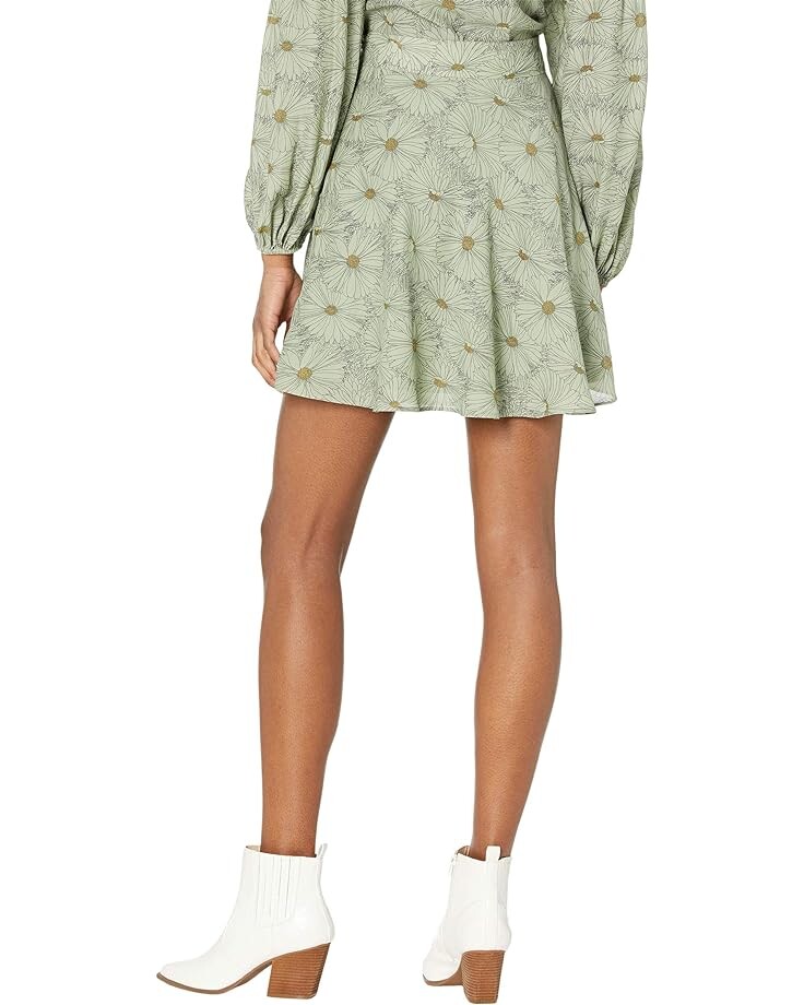

Юбка WAYF Ayre Tie Waist Miniskirt, цвет Olive Daisies