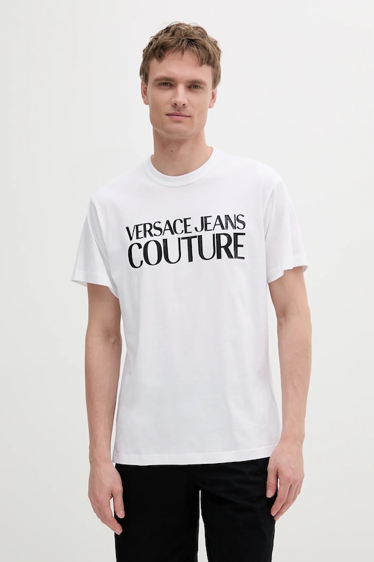 

Хлопковая футболка Versace Jeans Couture, белый
