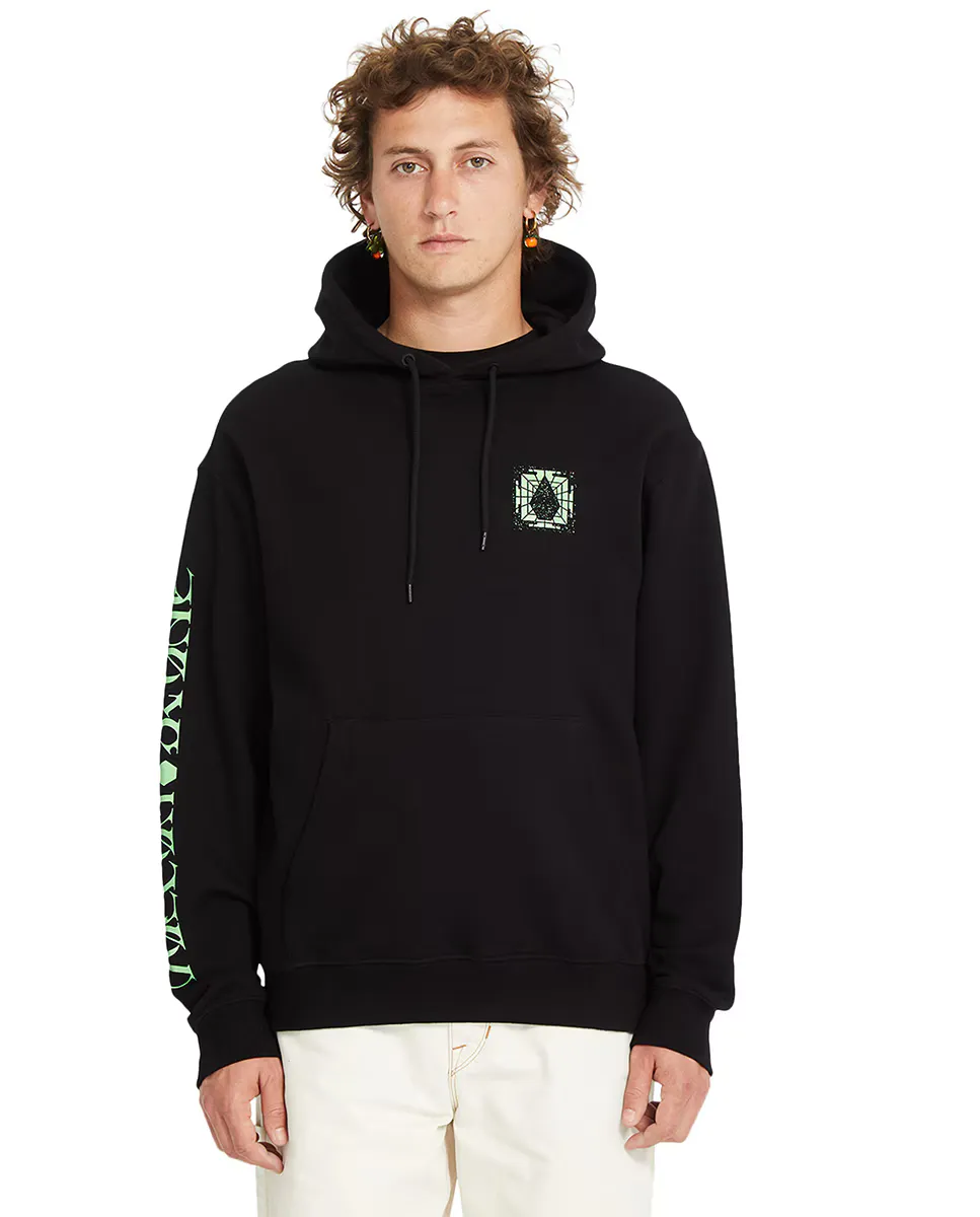 

Черная мужская толстовка с капюшоном Volcom, чёрный