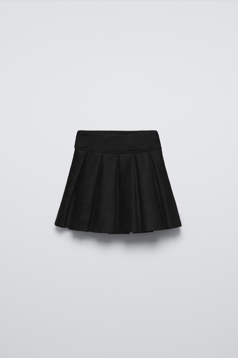 

Юбка из искусственной замши с плиссировкой ZARA, черный