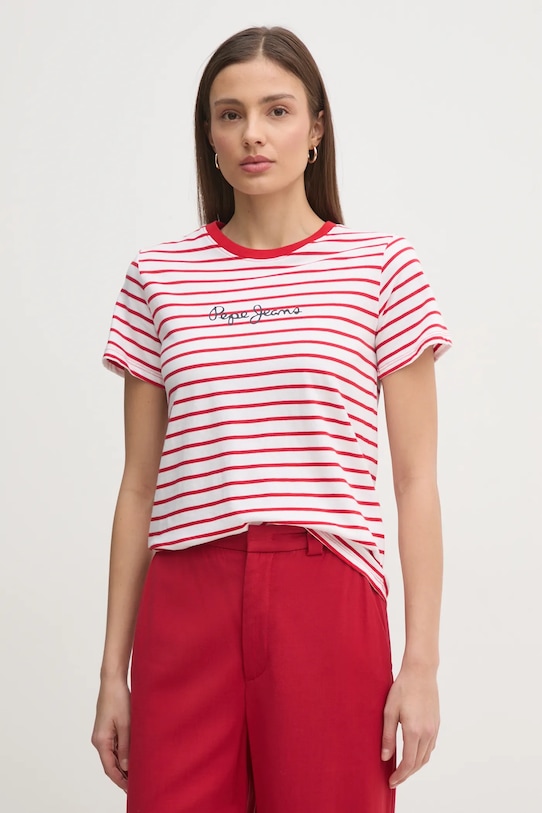 

Хлопковая футболка ELBA Pepe Jeans, красный