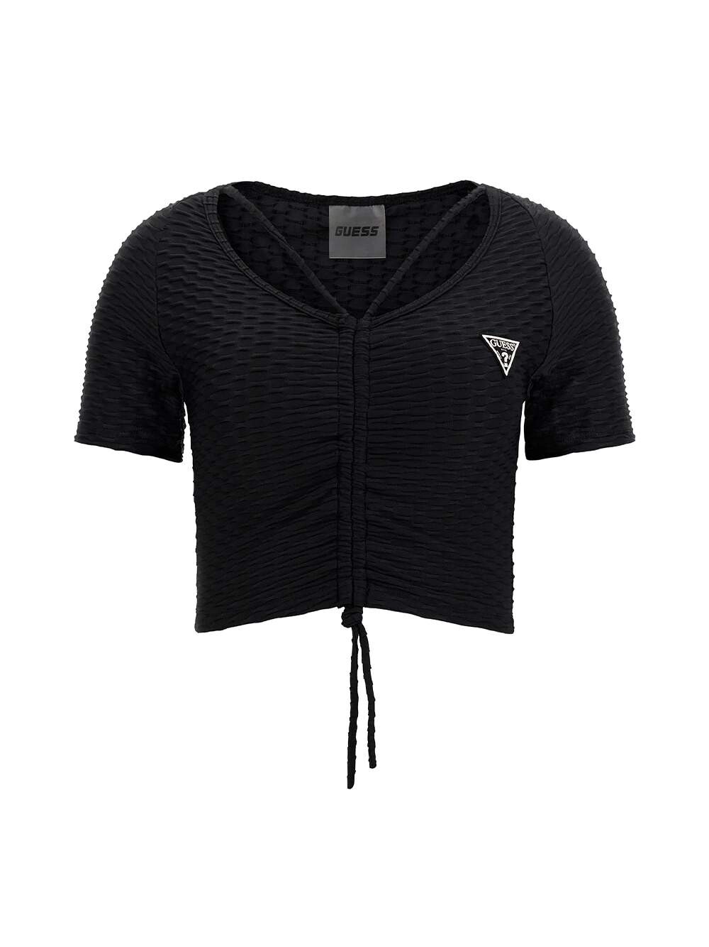 

Футболка с оригинальным треугольным логотипом Guess, черный