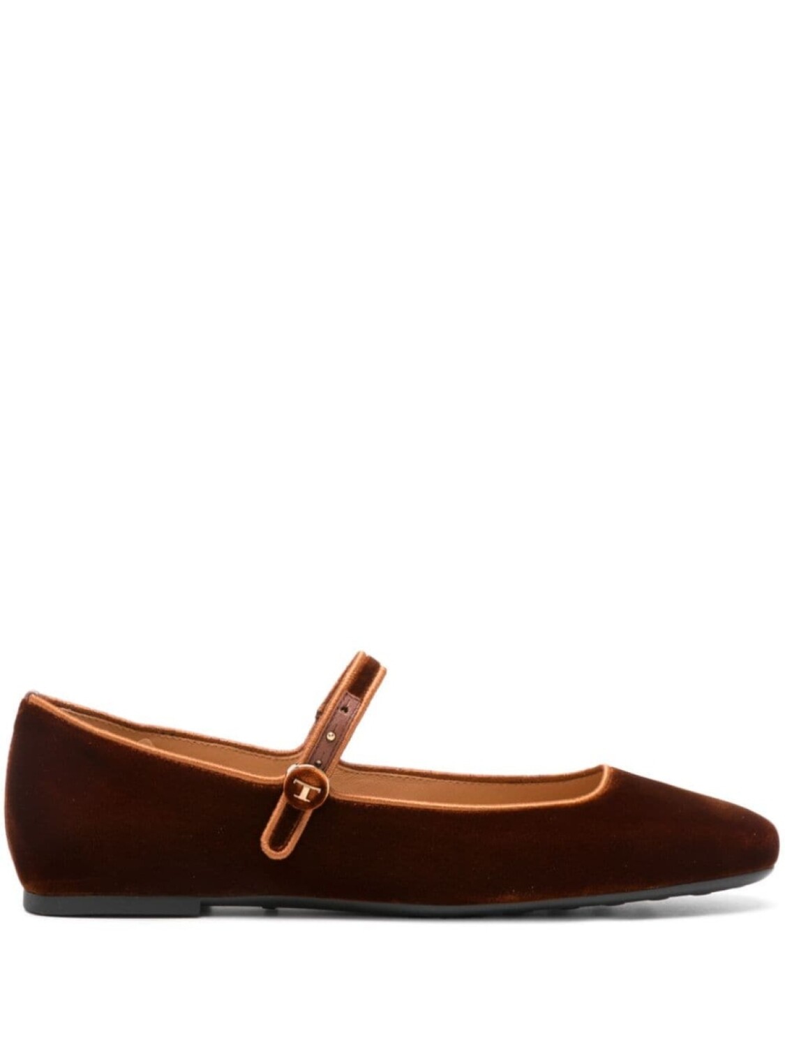 Tod's велюровые балетки, коричневый