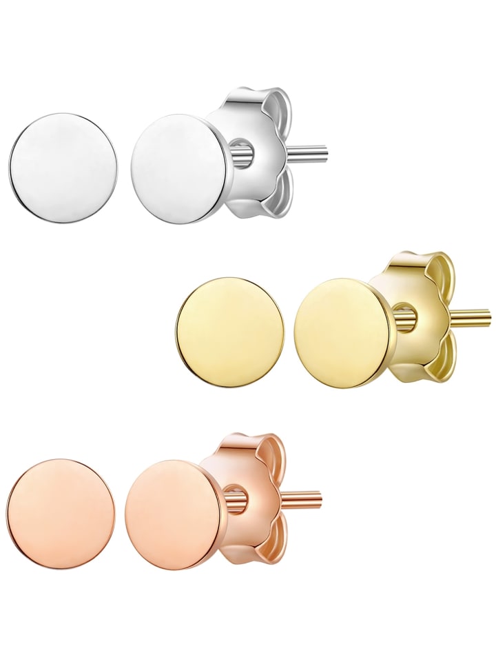 

Glanzstücke München Серьги-гвоздики из стерлингового серебра в сочетании с серебром, желтым золотом и розовым золотом