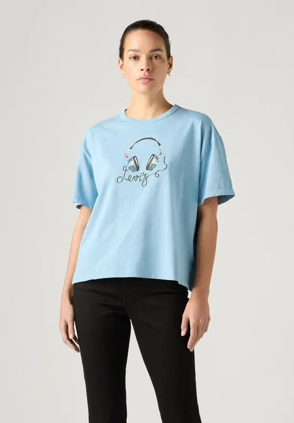 Футболка с принтом Levi'S, lse denim headphones coral blush, кораллово-розовый