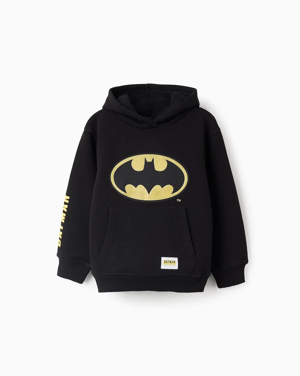 

Детская толстовка с капюшоном и карманом-кенгуру в стиле Бэтмен Zippy, черный